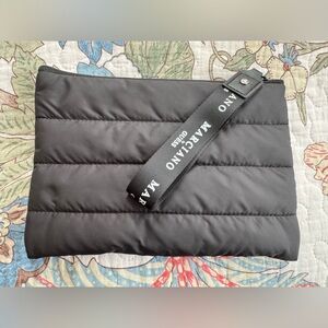 Marciano Black Quilted Puffer Wristlet/Makeup Bag